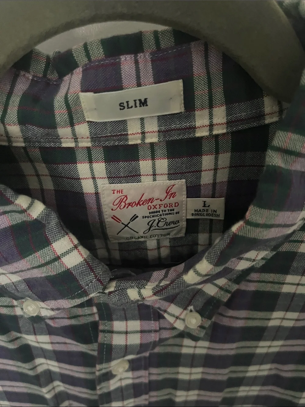 J. Crew Men's  Plaid Button-Down Oxford Shirt